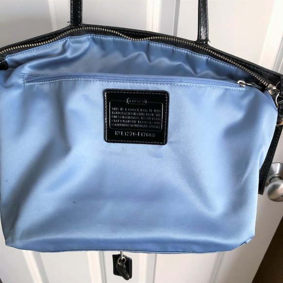 COACH Black Quilted Signature Stitch Nylon Tote - Picture 6 of 10